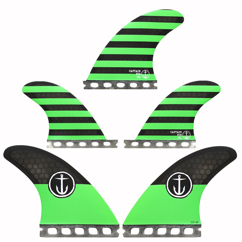 CAPTAIN FIN CO CFシリーズ SサイズFUTURES Captain Fin Co - CF Series 5 Fin - Medium - Black/Green (Futures