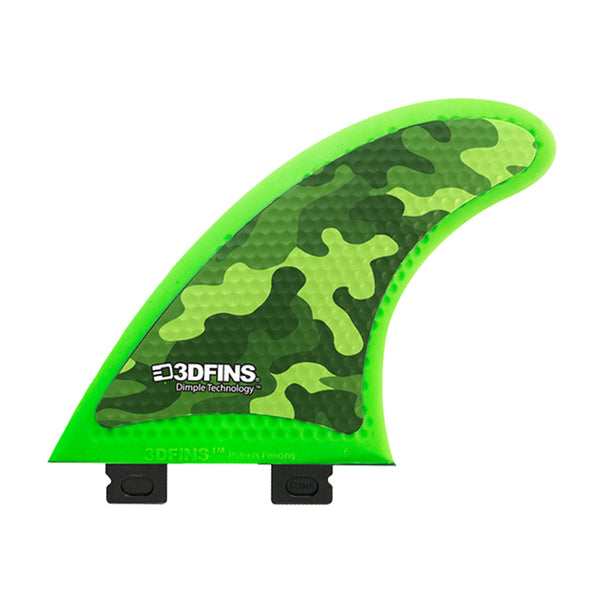 3D Fins - GoSoft Thruster - Green Camo (FCS1/FCS2/CatchSurf/Futures)