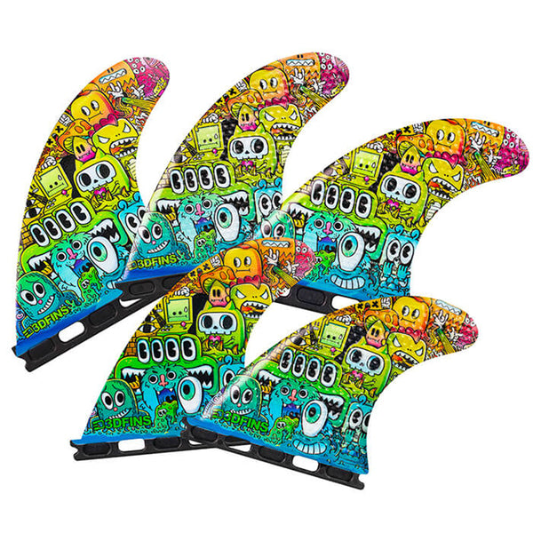 3D Fins - All Rounder 5 Fin - Medium - Monsters (FCS1/Futures)