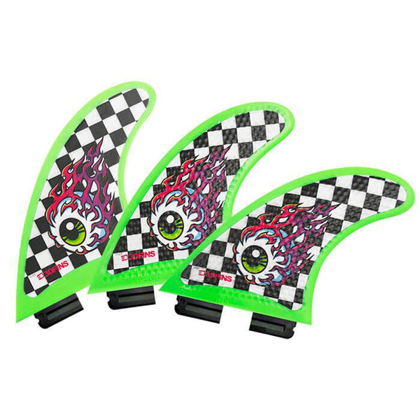 3D Fins - All Rounder Thruster - Soft - Eye Ball Checkers (FCS1/FCS2/CatchSurf/Futures)