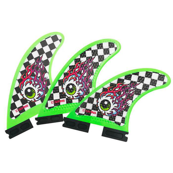 3D Fins - All Rounder Thruster - Soft - Eye Ball Checkers (FCS1/FCS2/CatchSurf/Futures)