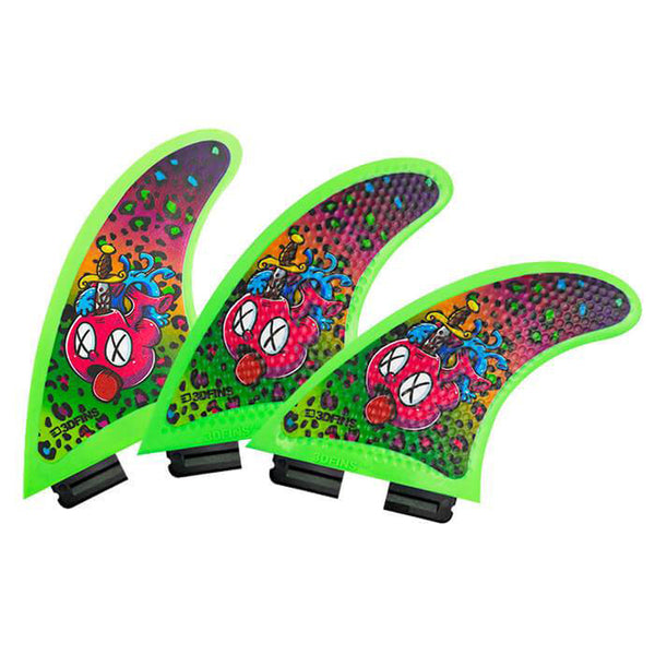 3D Fins - All Rounder Thruster - Soft - Heart Attack Leopard (FCS1/FCS2/CatchSurf/Futures)