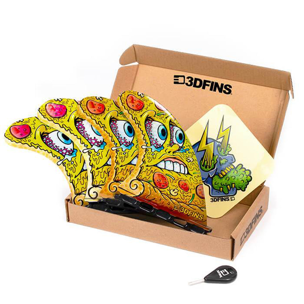 3D Fins - All Rounder Quad - Medium - Pizza (FCS1/Futures)