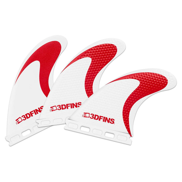 3D Fins - Thruster Medium - Red Swoosh (Futures)