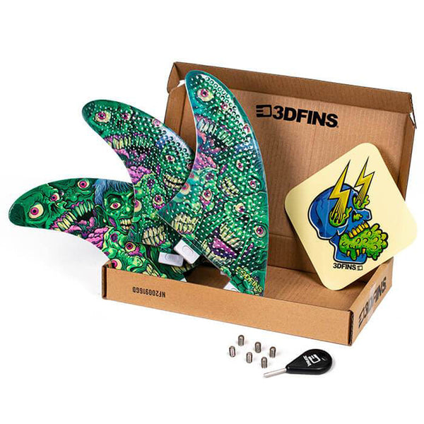 3D Fins - All Rounder Thruster - Large - Zombie Zone (FCS1/Futures)