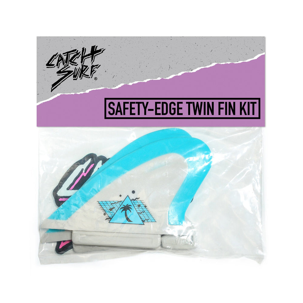 Catch Surf - Beater Pro - Safety Edge Twin Fin Kit - Grey & Cool Blue