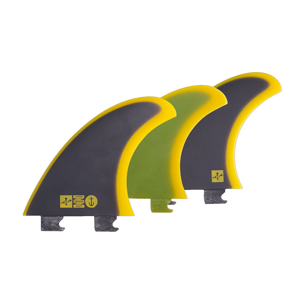 Captain Fin Co - Chemistry Tri - MD/LG - Black/Yellow (Snap-In / FCS II)