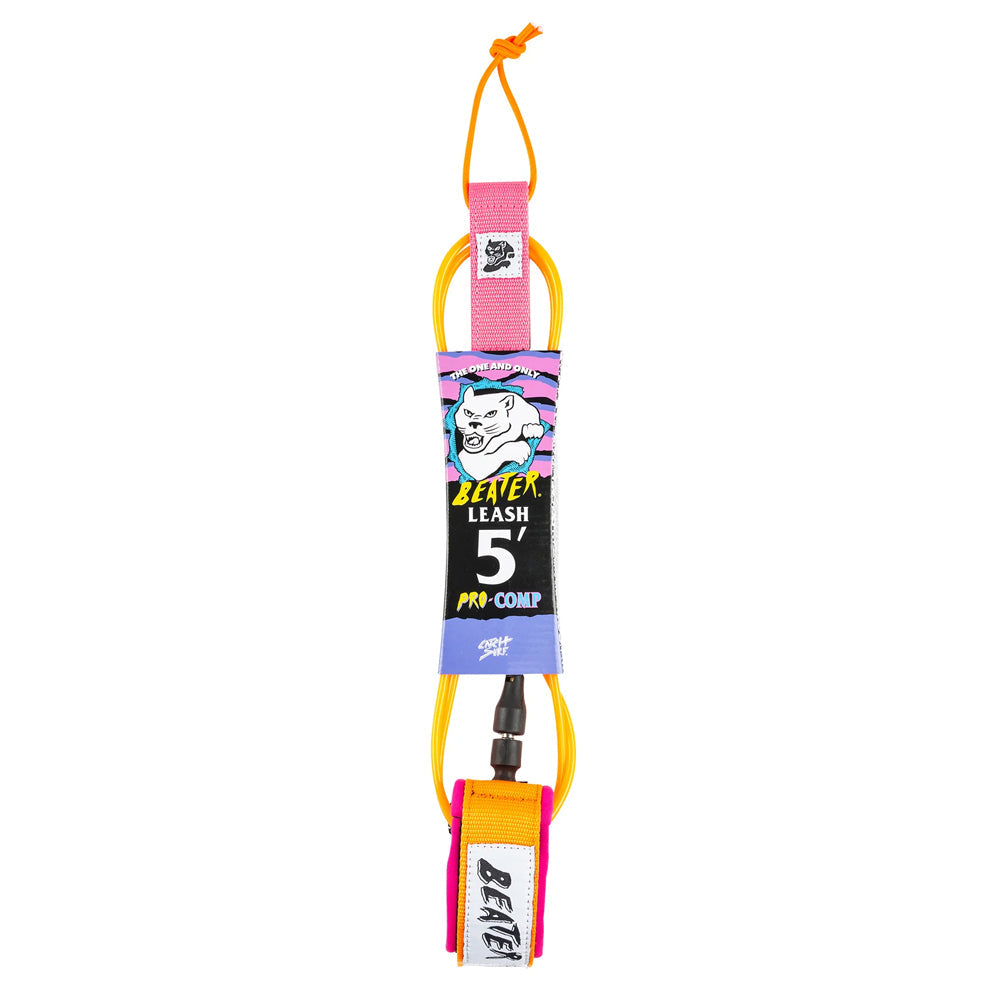 Catch Surf - Beater 5' Pro Comp Leash - Orange & Pink