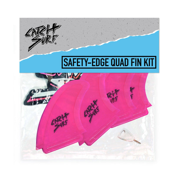 Catch Surf - Safety Edge Quad Fin Kit - Hot Pink