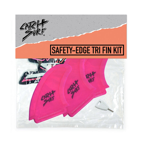 Catch Surf - Safety Edge Tri Fin Kit - Hot Pink
