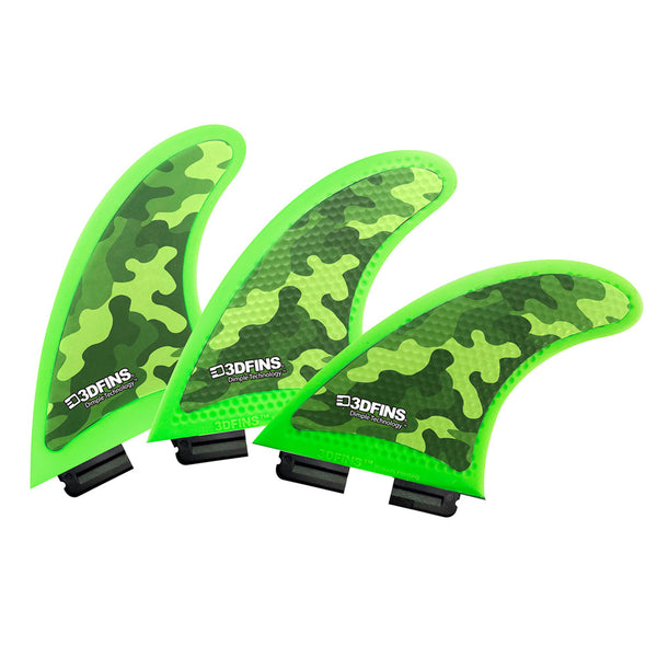 Aletas 3D - GoSoft Thruster - Camo verde (FCS1/FCS2/CatchSurf/Futures)