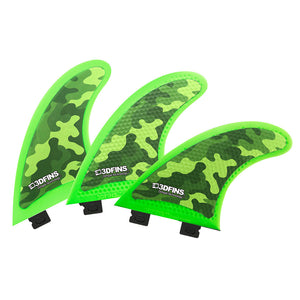 Palmes 3D - GoSoft Thruster - Camo vert (FCS1/FCS2/CatchSurf/Futures)