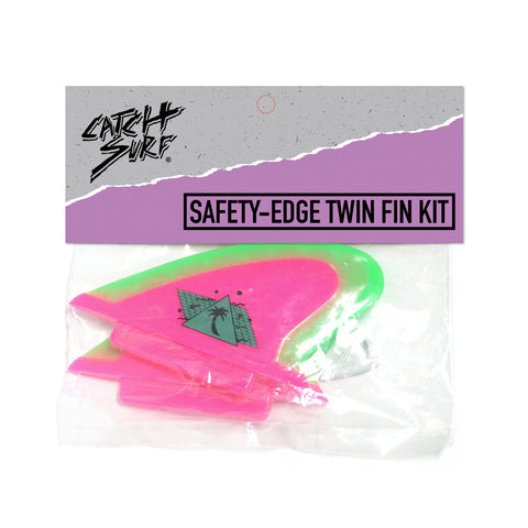 Catch Surf - Catch Surf - Beater Pro Safety Edge Twin Fin Kit - Hot Pink/Lime - Products - The Mysto Spot