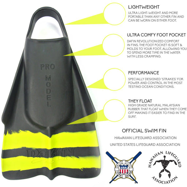 DaFin Swim Fins - Slyde - Black & Yellow