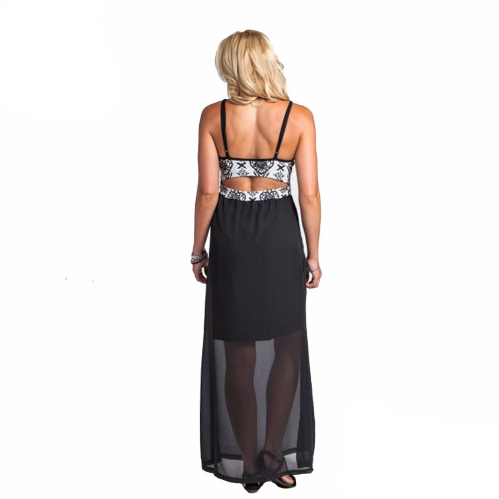 metal mulisha dress sold insane early 2000s Metal Mulisha mini dress with bow graphic and lace up back size small