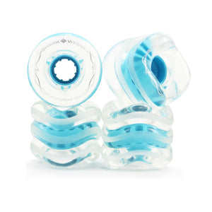 Shark Wheel - Shark Wheel - California Roll - 60mm Skateboard Wheels - Clear with Blue Hub - Products - The Mysto Spot