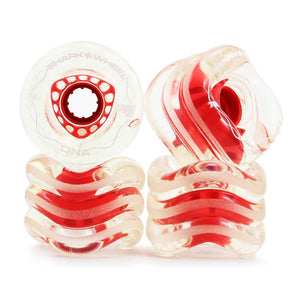 Shark Wheel - Shark Wheel - DNA Formula - 72mm Skateboard Wheels - Clear with Red Hub - Products - The Mysto Spot