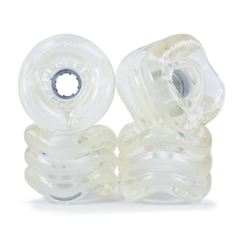 Shark Wheel - Shark Wheel - DNA Formula - 72mm Skateboard Wheels - Clear with White Hub - Products - The Mysto Spot