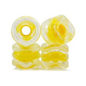 Shark Wheel - Shark Wheel - California Roll - 60mm Skateboard Wheels - Clear with Yellow Hub - Products - The Mysto Spot