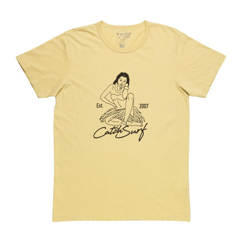 Catch Surf - Catch Surf - Hula Girl S/S Tee ~ Vintage Yellow - Products - The Mysto Spot