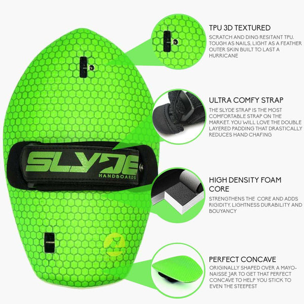 Slyde Handboards - Bula - Neon Green Hex