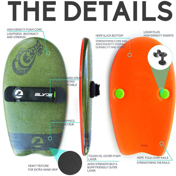 Slyde Handboards - The Grom - Army Green & Pilsner