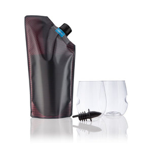 Vapur - Vapur Hydration - 750ML Wandervino Vintage Wine Carrier & 2 Glass Set - Products - The Mysto Spot