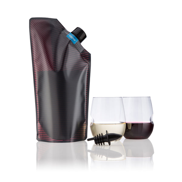 Vapur - Vapur Hydration - 750ML Wandervino Vintage Wine Carrier & 2 Glass Set - Products - The Mysto Spot