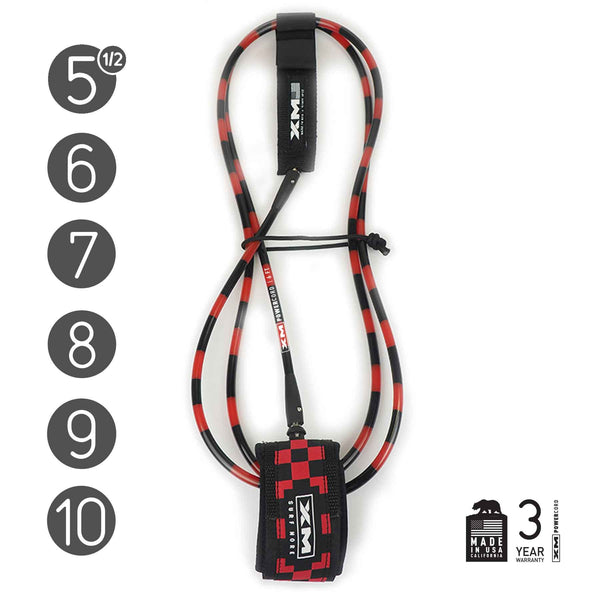 XM Surf More - Black & Red Check Leash ~ Regular