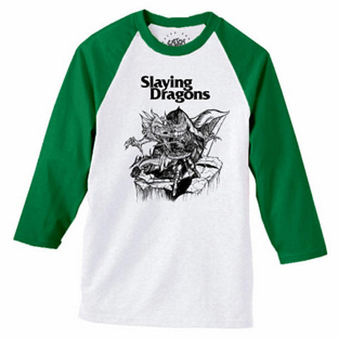 Catch Surf - Slaying Dragons Baseball Tee - Large - The Mysto Spot